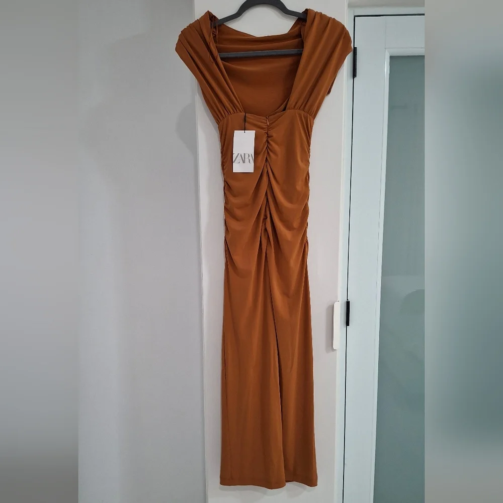 ZARA DRAPED CUT OUT DRESS - Picture 13 of 15